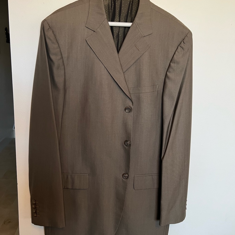 Versace vintage suit..light brown, European size 54R.